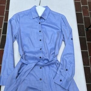 D Dream Atelier denim color button up shirt dress with belt